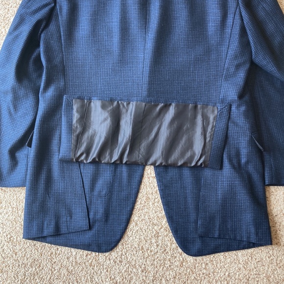 Ermenegildo Zegna Blue Houndstooth Wool 10 Pockets Travel Blazer EU 56 US 44 L - Picture 14 of 16